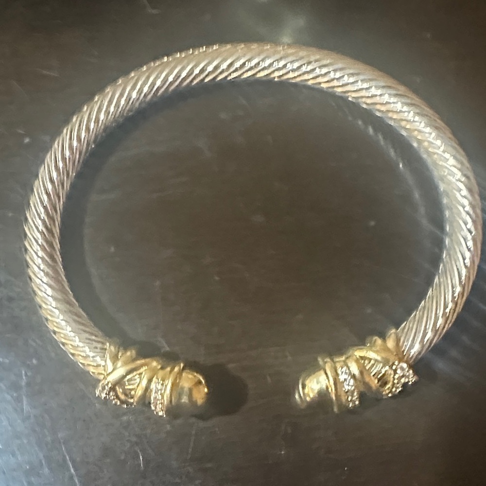 David Yurman Gold and Silver Cable Bracelet